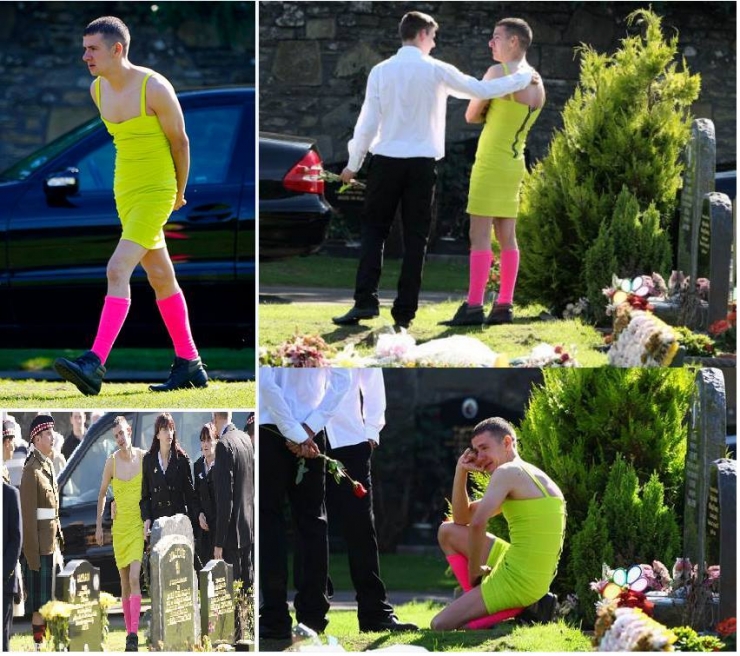 Illustration de l'article : Cet homme porte une robe jaune fluo &agrave; l'enterrement de son meilleur ami ! Quand vous comprendrez pourquoi, vous aurez les larmes aux yeux !