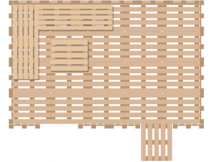 Illustration de l'article : Elles alignent des palettes sur l'herbe pour un r&eacute;sultat des plus ing&eacute;nieux... Excellente id&eacute;e !