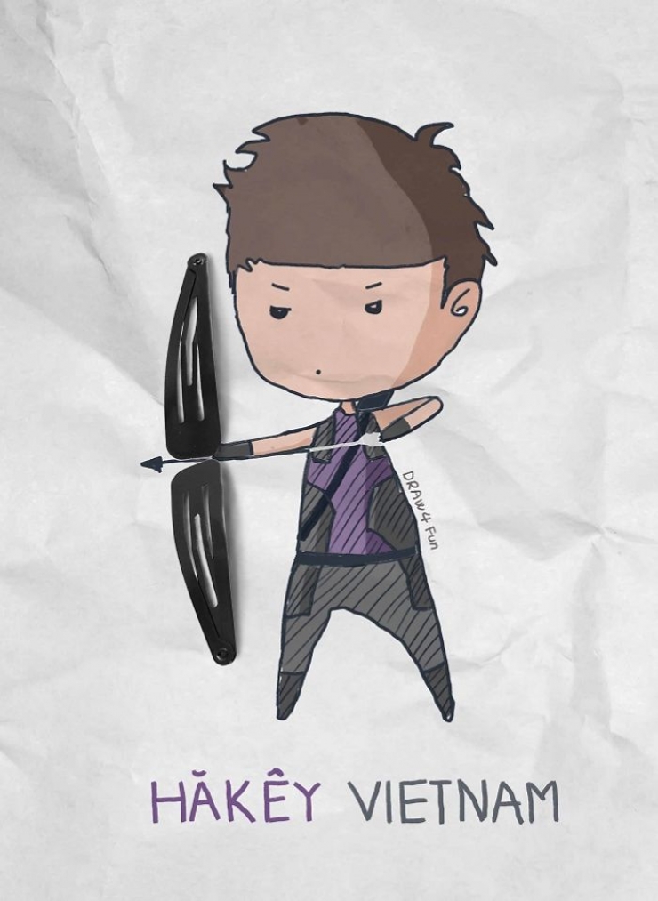 Illustration de l'article : Cet artiste vietnamien dessine des super-h&eacute;ros &agrave; partir d'objets du quotidien (10 photos)