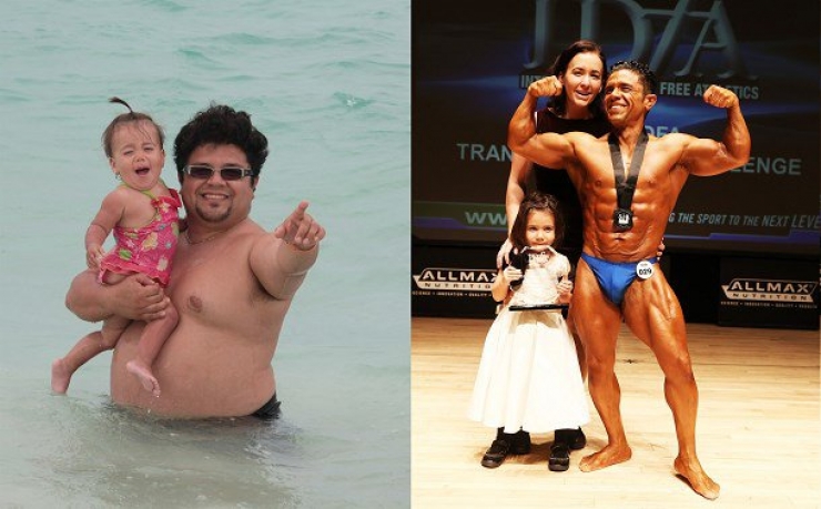 Illustration de l'article : Pour sa fille, il passe de l'ob&eacute;sit&eacute; au culturisme