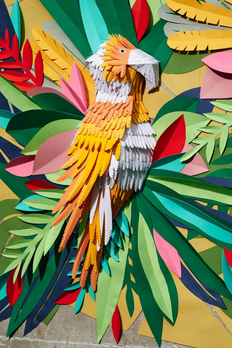 Illustration de l'article : Une fresque richement color&eacute;e et compos&eacute;e de milliers d'&eacute;l&eacute;ments en papier