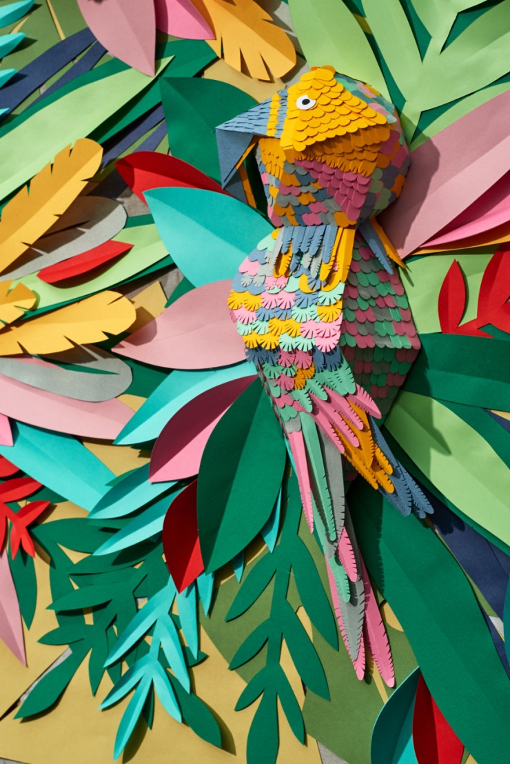 Illustration de l'article : Une fresque richement color&eacute;e et compos&eacute;e de milliers d'&eacute;l&eacute;ments en papier