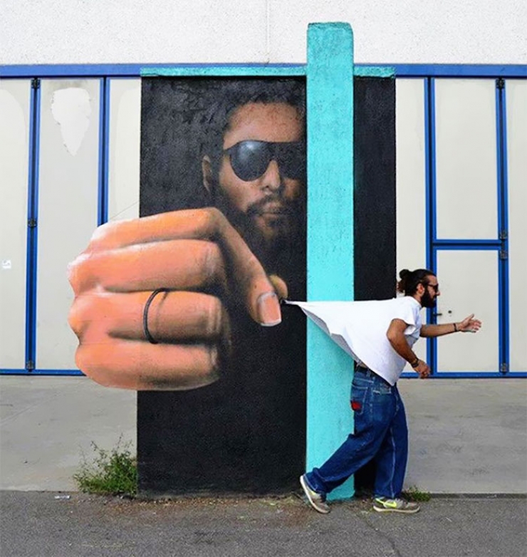 Illustration de l'article : Ces fresques murales de street-art interactives semblent ressortir des murs... Un travail impressionnant ! 