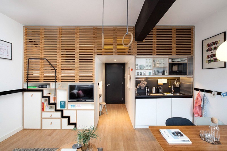 Illustration de l'article : Confort, compacité et agencement intelligent pour cette chambre-loft Zoku