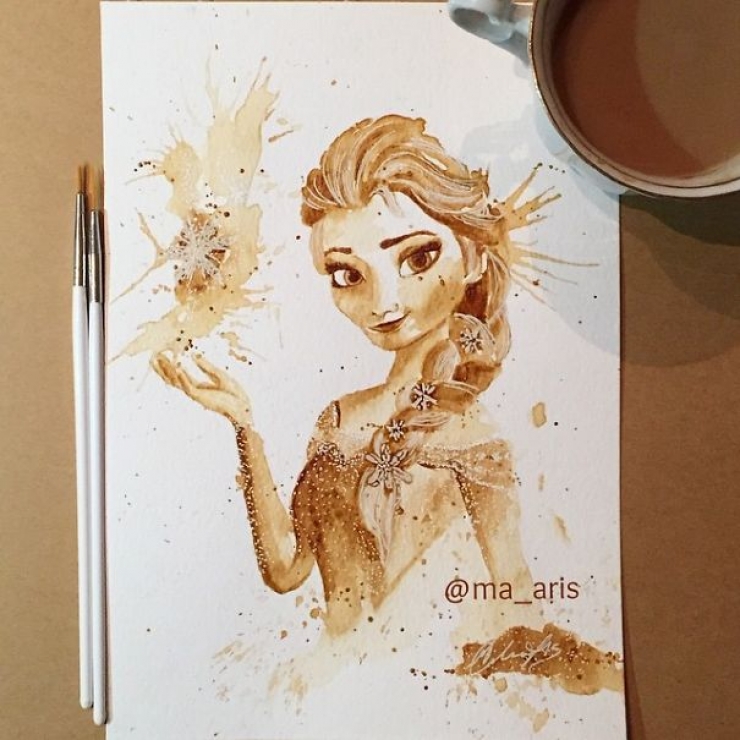 Illustration de l'article : La caf&eacute; n'est pas qu'une boisson pour cette artiste chypriote. D&eacute;couvrez 19 de ses dessins caf&eacute;in&eacute;s