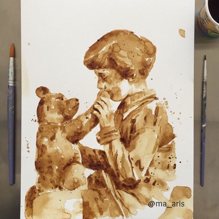 Illustration de l'article : La caf&eacute; n'est pas qu'une boisson pour cette artiste chypriote. D&eacute;couvrez 19 de ses dessins caf&eacute;in&eacute;s