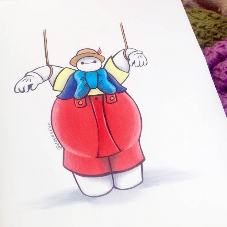 Illustration de l'article : Baymax dans le r&ocirc;le de Blanche-Neige, c'est g&eacute;nial !