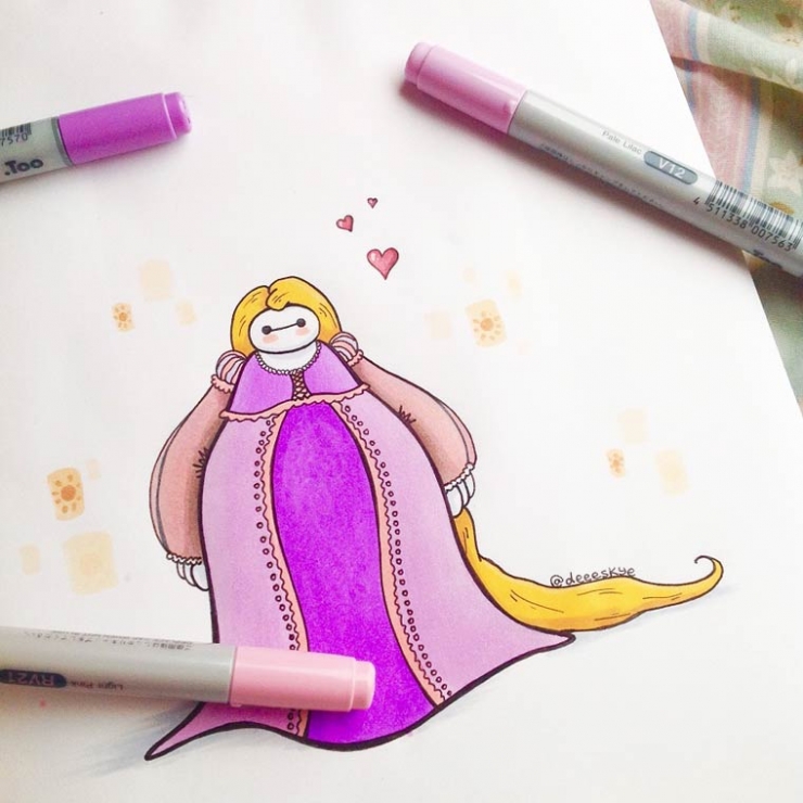 Illustration de l'article : Baymax dans le r&ocirc;le de Blanche-Neige, c'est g&eacute;nial !