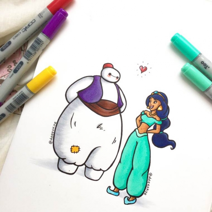 Illustration de l'article : Baymax dans le r&ocirc;le de Blanche-Neige, c'est g&eacute;nial !