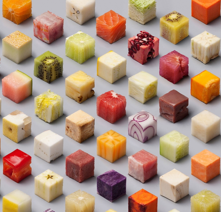 Illustration de l'article : Cet incroyable assortiment de crudit&eacute;s en cubes va combler les plus gourmands parmi les perfectionnistes de ce monde