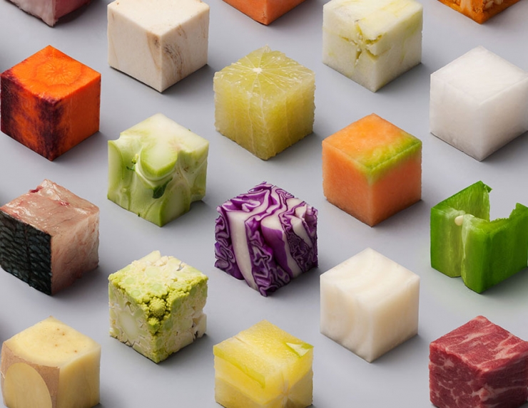 Illustration de l'article : Cet incroyable assortiment de crudit&eacute;s en cubes va combler les plus gourmands parmi les perfectionnistes de ce monde