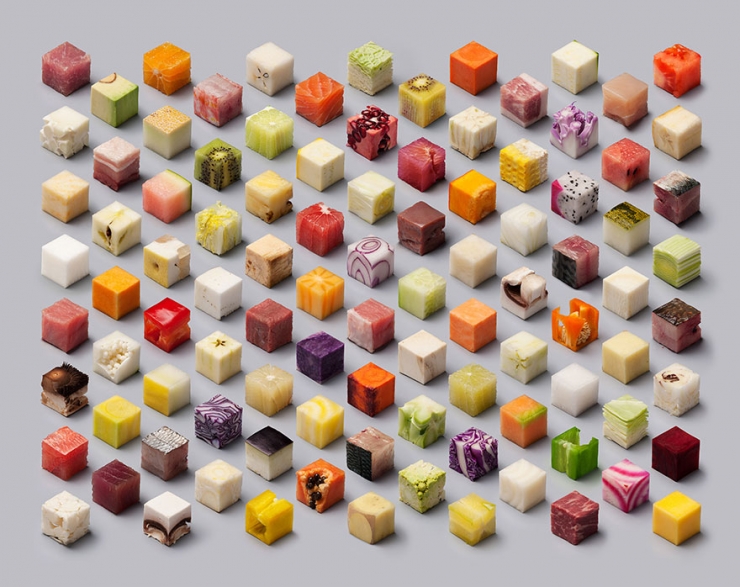 Illustration de l'article : Cet incroyable assortiment de crudit&eacute;s en cubes va combler les plus gourmands parmi les perfectionnistes de ce monde