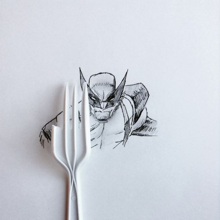 Illustration de l'article : 15 nouvelles illustrations réalisées à partir d'objets divers, par Kristián Mensa