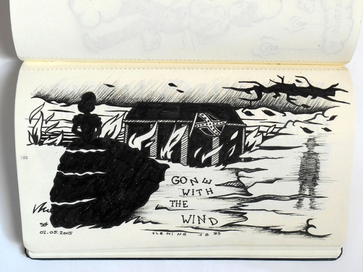 Illustration de l'article : Chaque jour, cet artiste breton dessine une sc&egrave;ne tir&eacute;e d'un grand classique du cin&eacute;ma (13 photos)