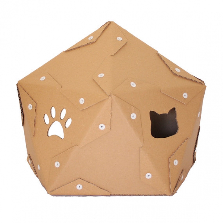 Illustration de l'article : Des maisons en carton con&ccedil;ues sp&eacute;cialement pour les chats !  Une id&eacute;e lumineuse...