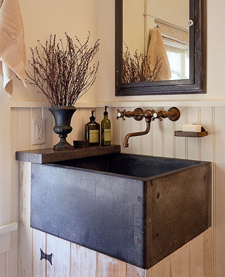 Illustration de l'article : Une s&eacute;lection de salles de bains design et rustiques pour votre inspiration...