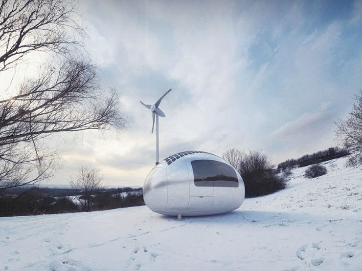 Illustration de l'article : Ces Ecocapsules permettent de vivre en totale autonomie pendant une année ! Vous pourriez y vivre ?