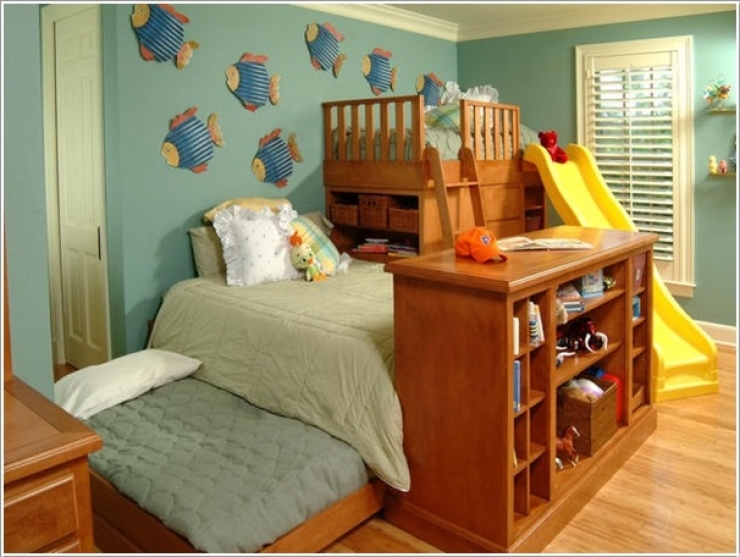 Illustration de l'article : 25 Id&eacute;es de chambres partag&eacute;es pour des enfants... Gain de place, bonjour !
