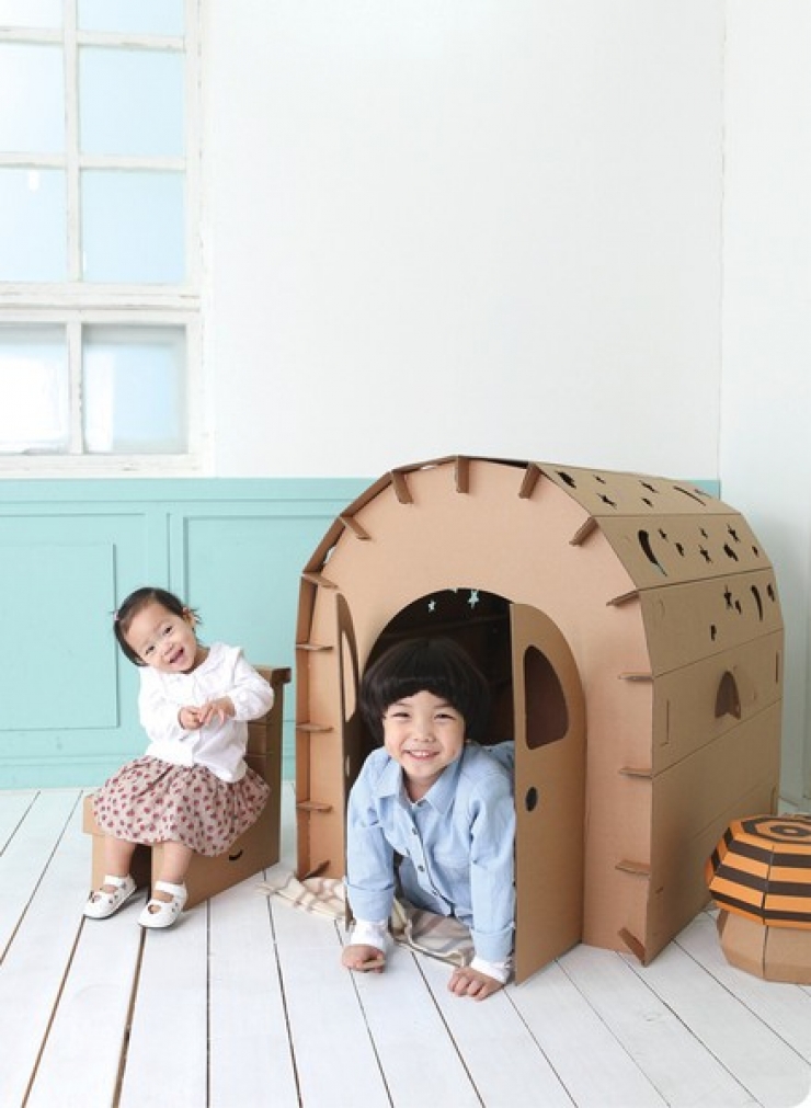 Illustration de l'article : Top 26 des plus belles maisons faites avec des boites de carton !