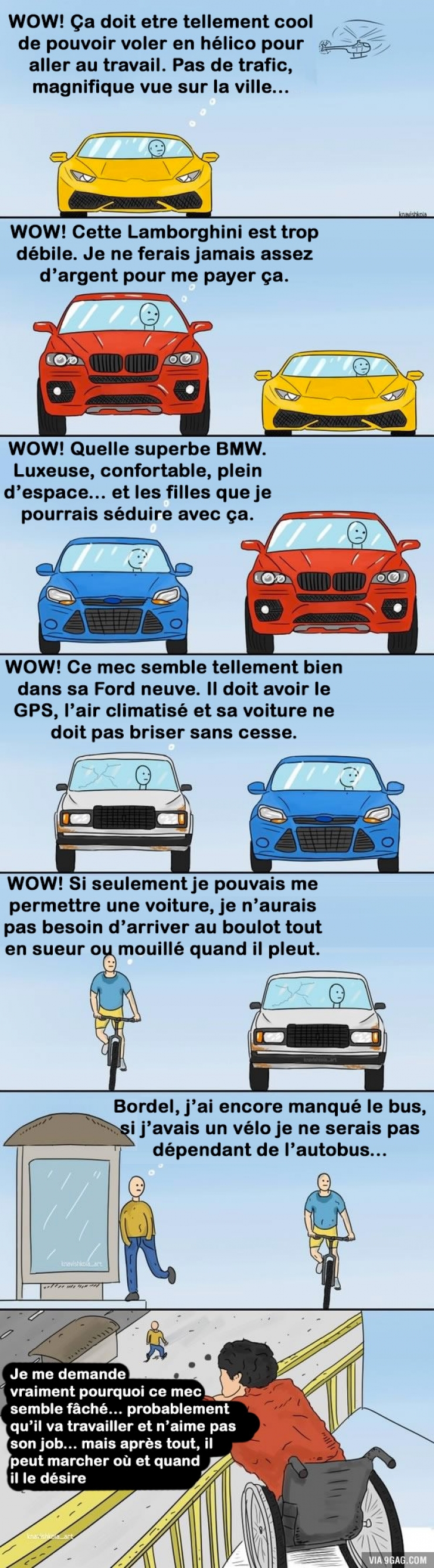 Illustration de l'article : Appréciez ce que vous avez! Une illustration toute simple qui résume un problème grave dans notre société...