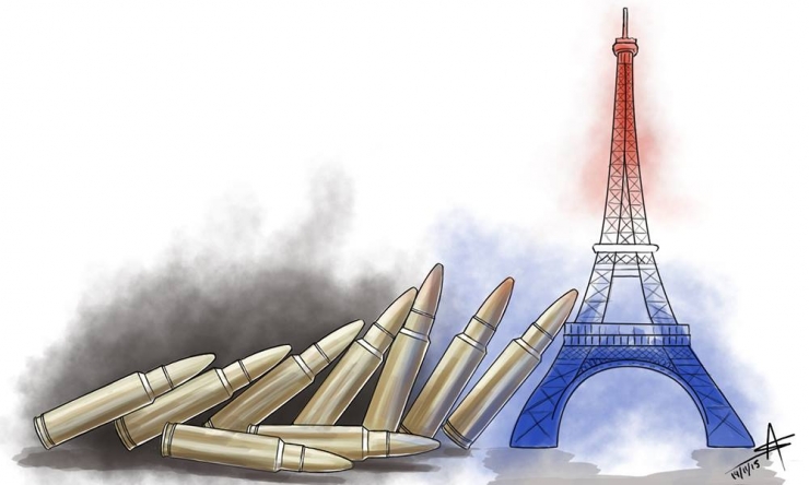 Illustration de l'article : Qu'ils soient inconnus ou artistes, ils rendent hommage aux victimes des attentats &agrave; travers des dessins poignants ! Respect !