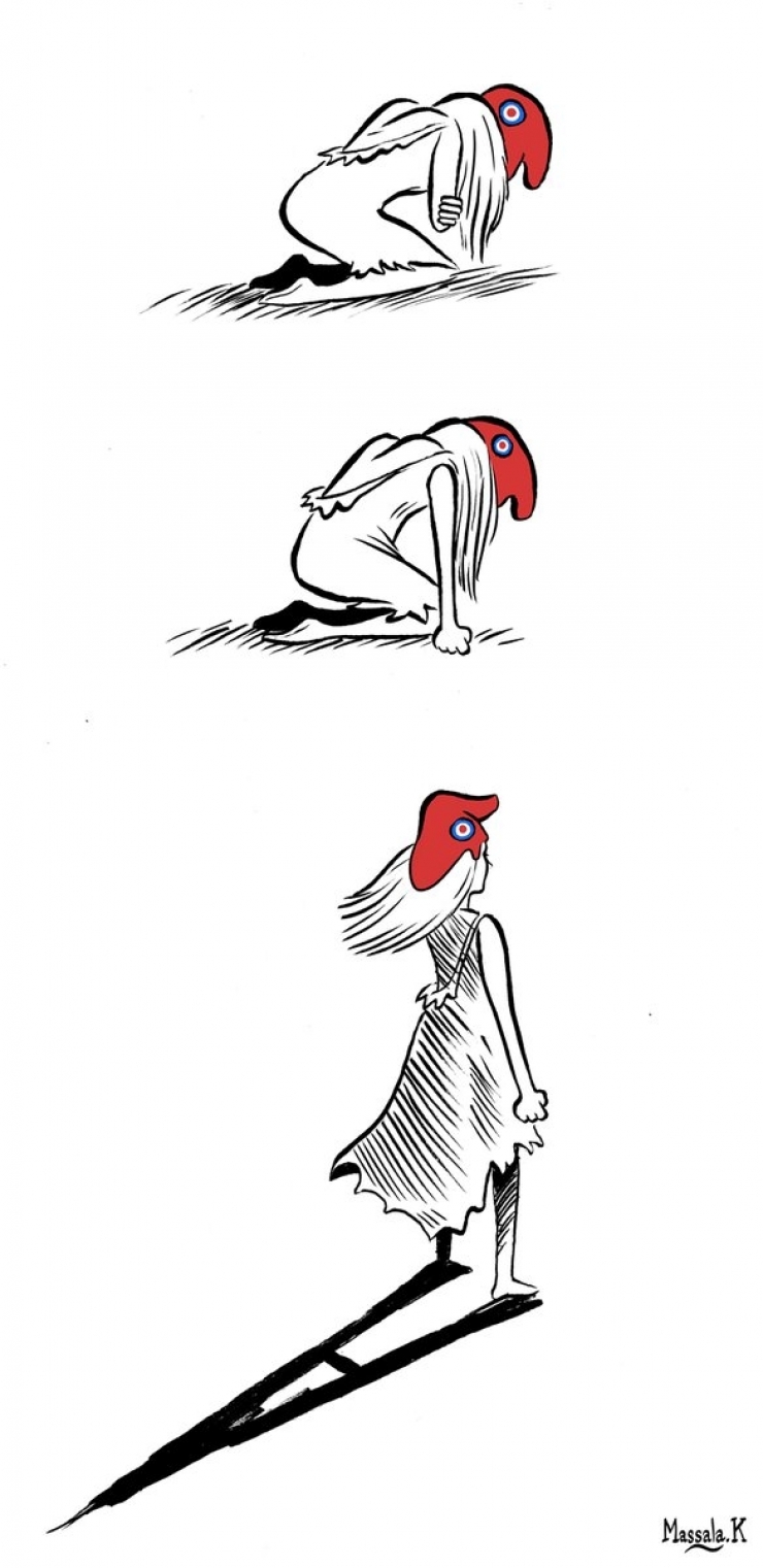 Illustration de l'article : Qu'ils soient inconnus ou artistes, ils rendent hommage aux victimes des attentats &agrave; travers des dessins poignants ! Respect !