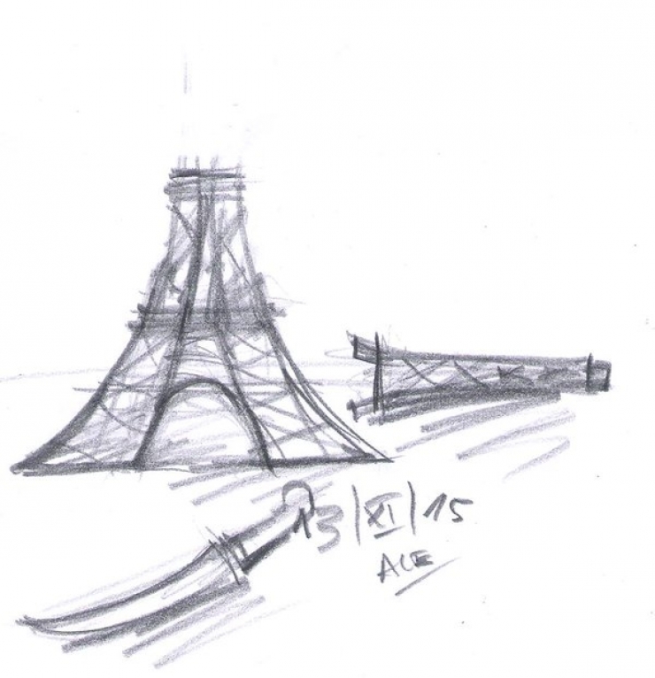 Illustration de l'article : Qu'ils soient inconnus ou artistes, ils rendent hommage aux victimes des attentats &agrave; travers des dessins poignants ! Respect !