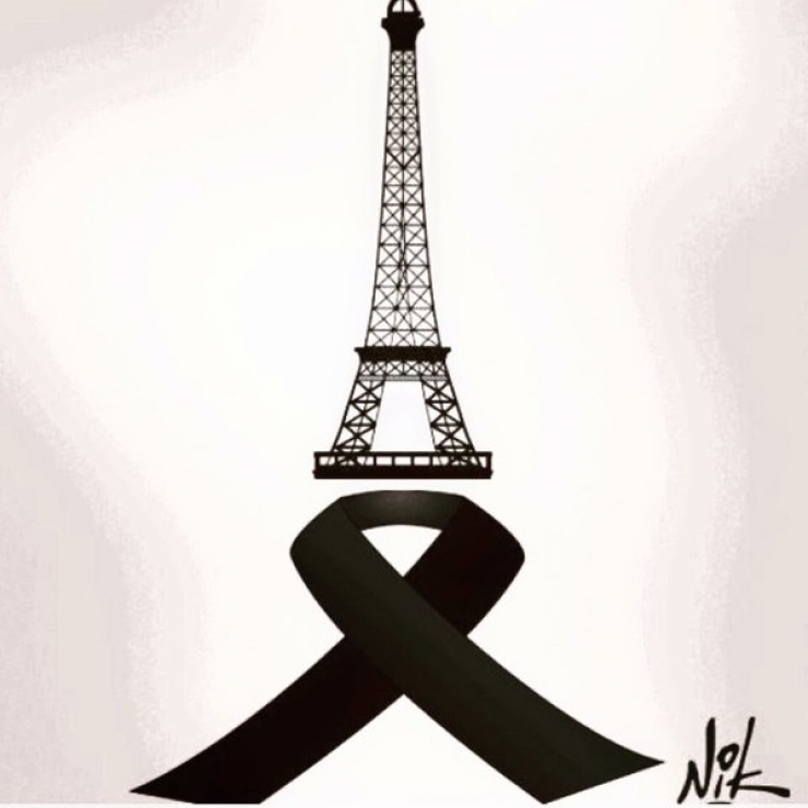 Illustration de l'article : Qu'ils soient inconnus ou artistes, ils rendent hommage aux victimes des attentats &agrave; travers des dessins poignants ! Respect !