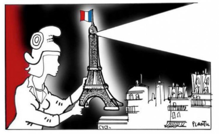 Illustration de l'article : Qu'ils soient inconnus ou artistes, ils rendent hommage aux victimes des attentats &agrave; travers des dessins poignants ! Respect !