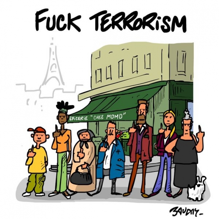 Illustration de l'article : Qu'ils soient inconnus ou artistes, ils rendent hommage aux victimes des attentats &agrave; travers des dessins poignants ! Respect !