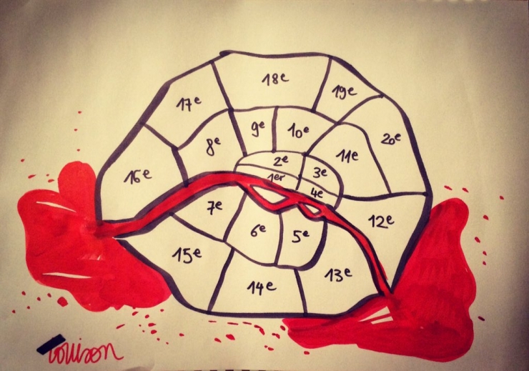 Illustration de l'article : Qu'ils soient inconnus ou artistes, ils rendent hommage aux victimes des attentats &agrave; travers des dessins poignants ! Respect !