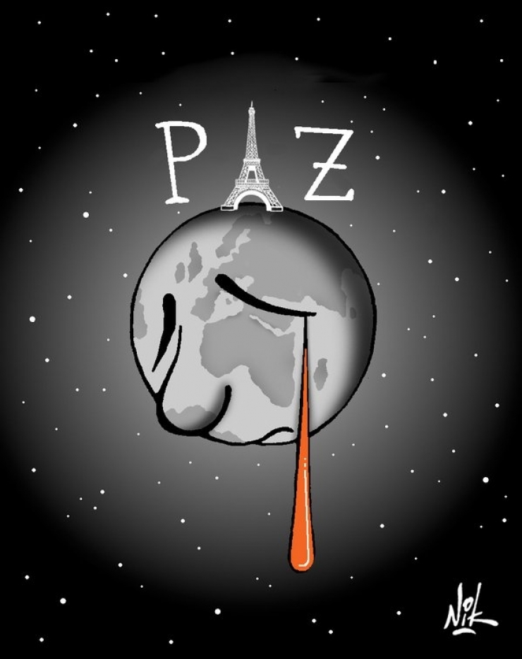 Illustration de l'article : Qu'ils soient inconnus ou artistes, ils rendent hommage aux victimes des attentats &agrave; travers des dessins poignants ! Respect !