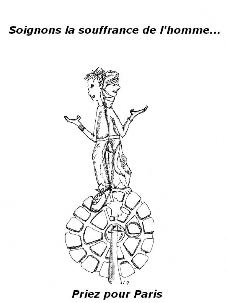 Illustration de l'article : Qu'ils soient inconnus ou artistes, ils rendent hommage aux victimes des attentats &agrave; travers des dessins poignants ! Respect !