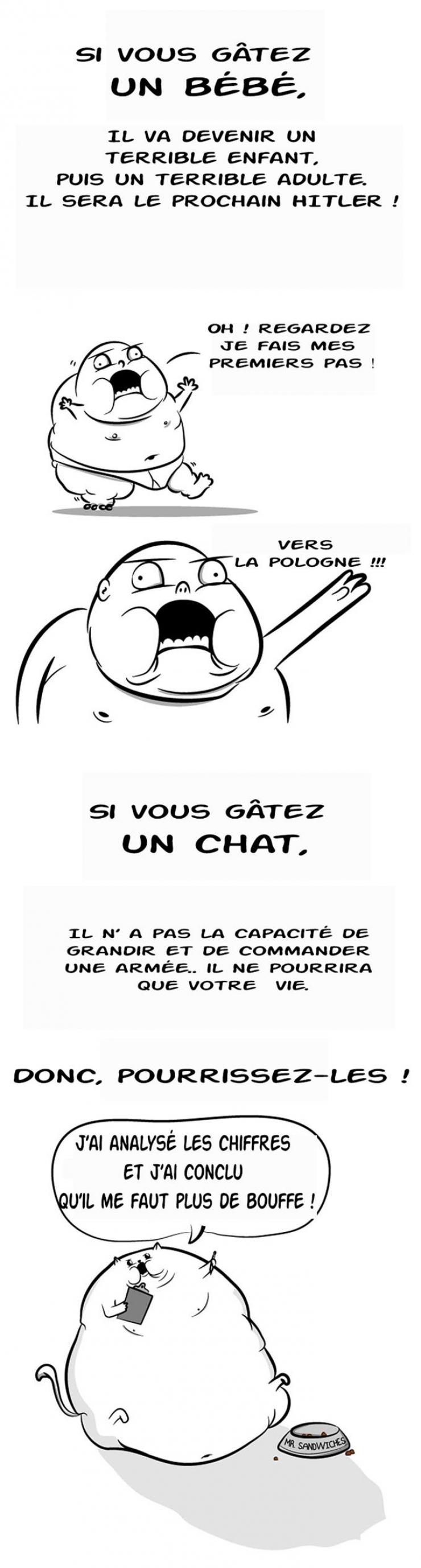 Illustration de l'article : Est-ce mieux d'avoir un chat où un bébé ? Les illustrations humoristiques de Mathew Inman nous donnent la réponse !