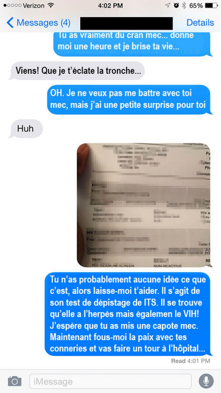 Illustration de l'article : Il sms l'ancien petit ami de sa copine afin de le narguer mais ce qu'il apprend risque de changer toute sa vie...