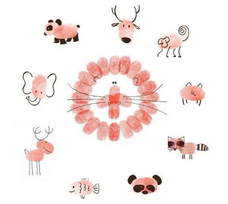 Illustration de l'article : 50 dessins très simples à réaliser avec des empreintes... C'est top pour des activités avec des enfants !