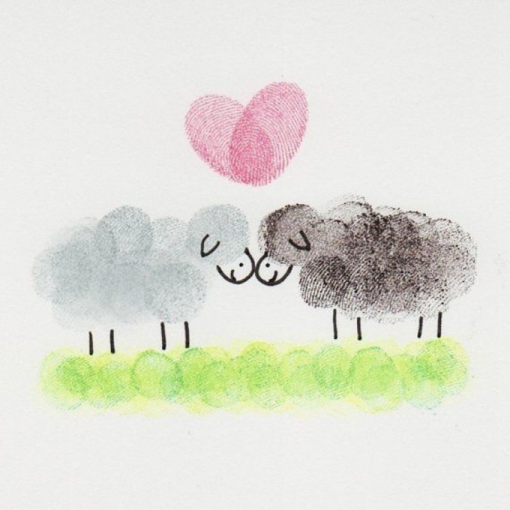 Illustration de l'article : 50 dessins très simples à réaliser avec des empreintes... C'est top pour des activités avec des enfants !