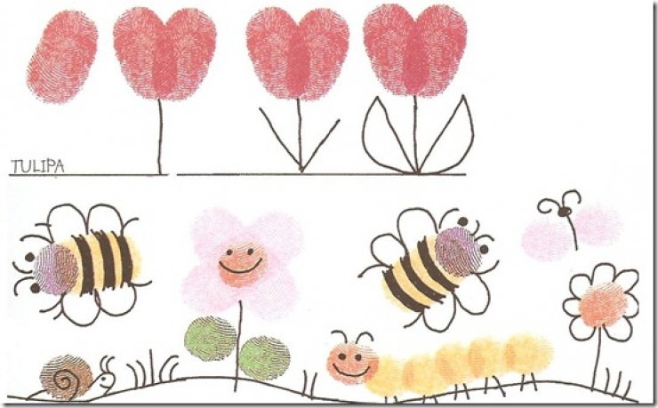 Illustration de l'article : 50 dessins très simples à réaliser avec des empreintes... C'est top pour des activités avec des enfants !