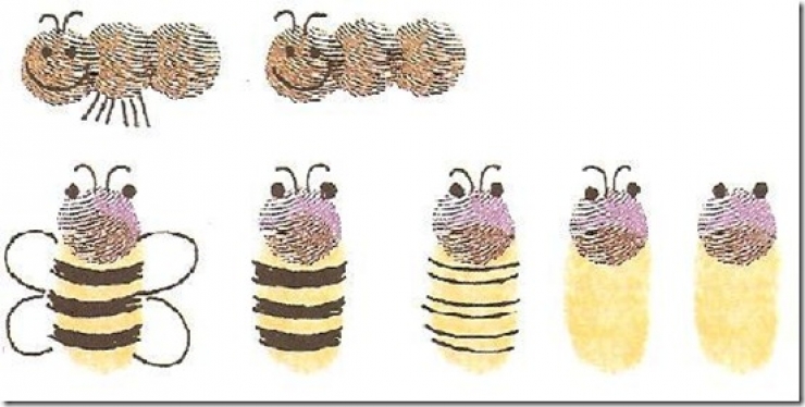 Illustration de l'article : 50 dessins très simples à réaliser avec des empreintes... C'est top pour des activités avec des enfants !