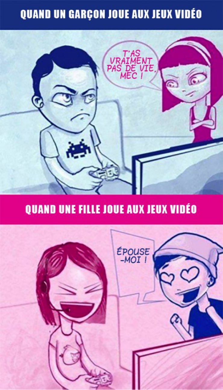 Illustration de l'article : Hommes vs Femmes : 12 photos comparatives exagérées, mais drôlissimes