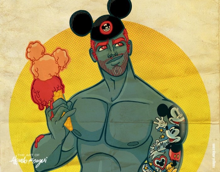 Illustration de l'article : Cet artiste mexicain s'inspire de Disney pour illustrer la beauté de l'amour gay...