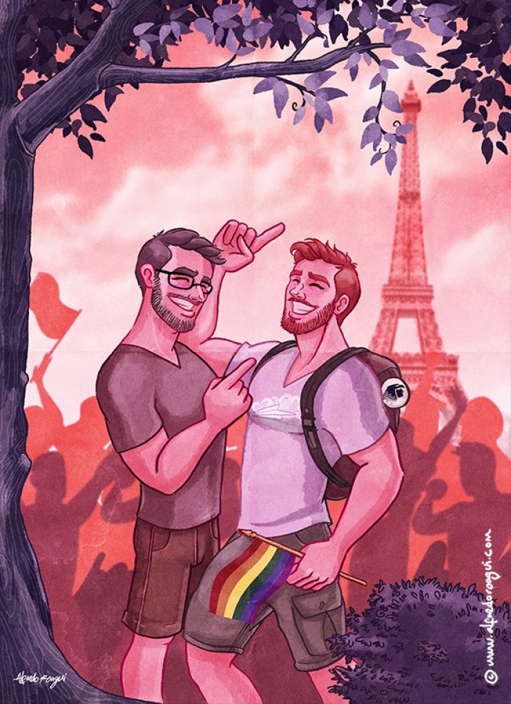 Illustration de l'article : Cet artiste mexicain s'inspire de Disney pour illustrer la beauté de l'amour gay...