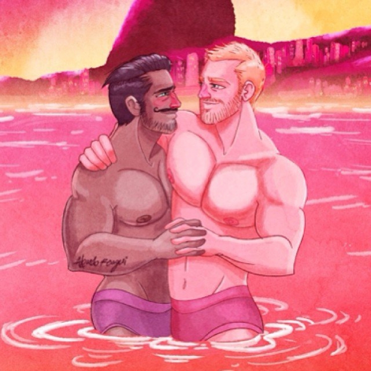Illustration de l'article : Cet artiste mexicain s'inspire de Disney pour illustrer la beauté de l'amour gay...