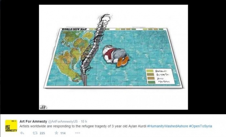 Illustration de l'article : Un dernier hommage au petit Aylan &agrave; travers 23 dessins bouleversants...