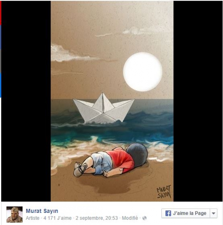 Illustration de l'article : Un dernier hommage au petit Aylan &agrave; travers 23 dessins bouleversants...