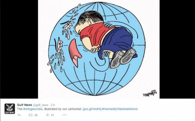 Illustration de l'article : Un dernier hommage au petit Aylan &agrave; travers 23 dessins bouleversants...