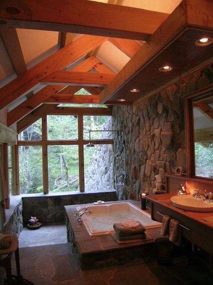 Illustration de l'article : Envie d'une salle de bain rustique ? Ces 35 photos devraient vous inspirer...
