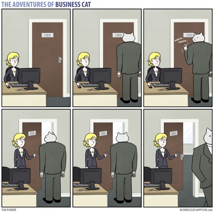 Illustration de l'article : Voici ce que serait la vie au bureau si votre patron était un...Chat