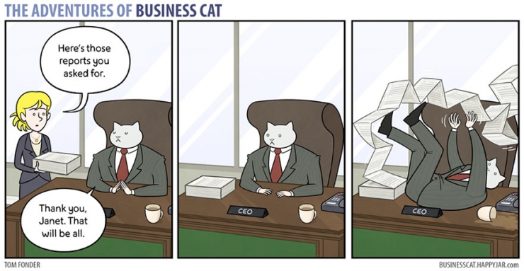 Illustration de l'article : Voici ce que serait la vie au bureau si votre patron était un...Chat