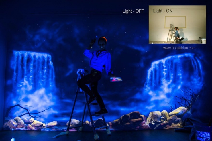 Illustration de l'article : Ces peintures murales révèlent tout leur charme quand vous éteignez la lumière... J'aime beaucoup celle de Raiponce !
